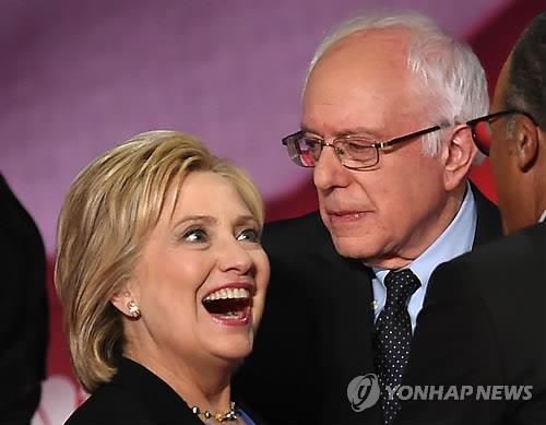 ▲ 민주당 후보 힐러리와 샌더스.(연합뉵스)