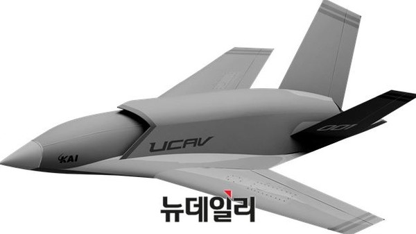 ▲ 한국형 무인전투기(K-UCAV·Korean Unmanned Combat Aerial Vehicle) CG.ⓒKAI
