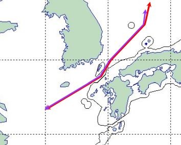 ▲ 지난달 31일 KADIZ, JADIZ에 진입한 중국 군용항공기의 괘적.ⓒ일본 통합막료감부