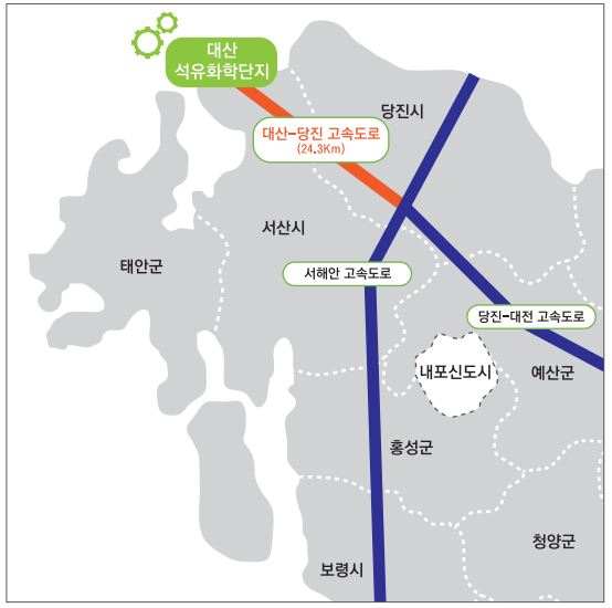 ▲ 대산-당진 고속道 조감도ⓒ충남도