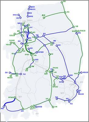 ▲ 지역간 철도 노선도.ⓒ국토부