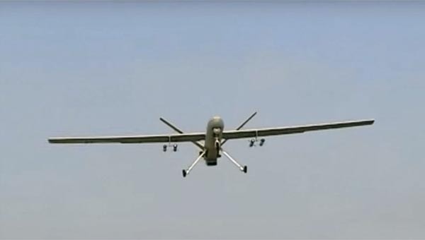 ▲ 이란 국영TV가 지난 2월 2일(현지시간) 보도한 무인기 '샤헤드-129'의 모습. ⓒ이란 국영TV 유튜브 채널방송 캡쳐