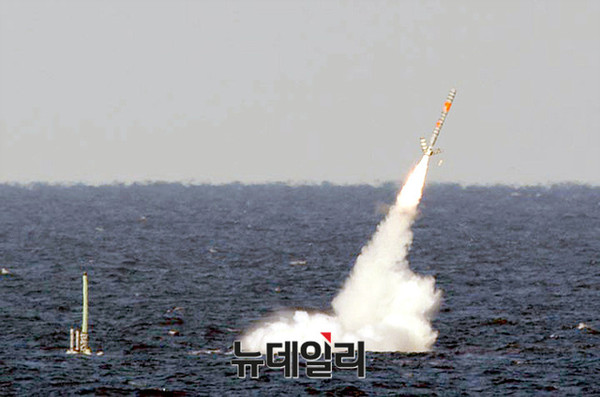 ▲ 토마호크 SLCM(Submarine-Launched Cruise Missile, 잠수함발사순항미사일).ⓒ미해군