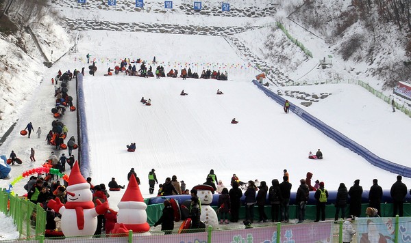 ▲ 단양 대성산 눈썰매장 모습ⓒ단양군