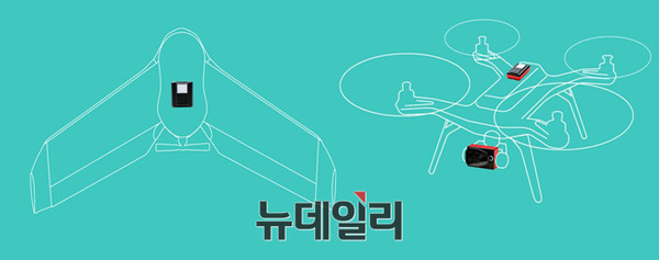 ▲ Parrot eBee 무인 비행기와 3DR SOLO(솔로) 스마트 드론 ⓒParrot 제공