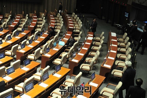 ▲ 23일 국회 본회의장 모습.ⓒ이종현 기자