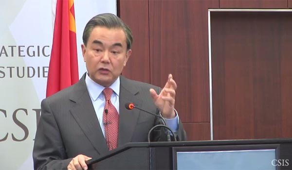 ▲ 왕 이 中공산당 외교부장은 지난 25일(현지시간) 美씽크탱크 CSIS가 주최한 세미나에 참석해 사드 배치 반대, 美-北 평화협정 협상 개시 등의 주장을 반복했다. ⓒ美CSIS 공개 영상 유튜브 채널 캡쳐