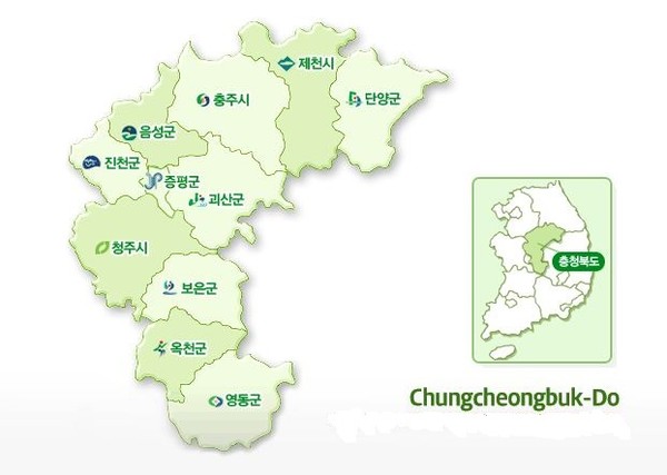 ▲ 충북도 각 군별 분포도.ⓒ충북도