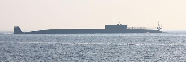 ▲ 러시아 신형 핵추진 전략잠수함 '유리 돌고루키'의 모습. '보레이'급 가운데 한 척이다. ⓒ위키피디아 공개사진