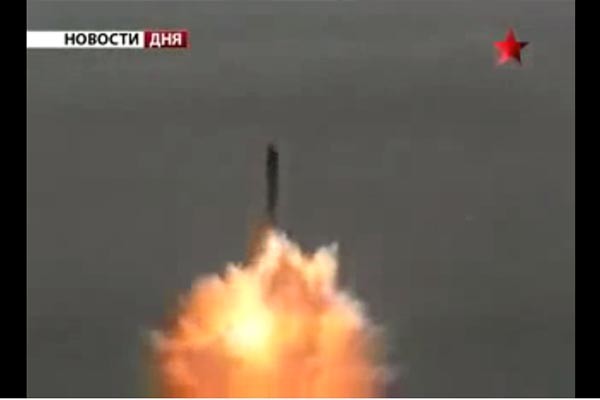 ▲ 2011년 한 러시아 방송이 보도한 '불라바' SLBM 발사 성공 장면. ⓒ유튜브 화면 캡쳐위키피디아 공개사진
