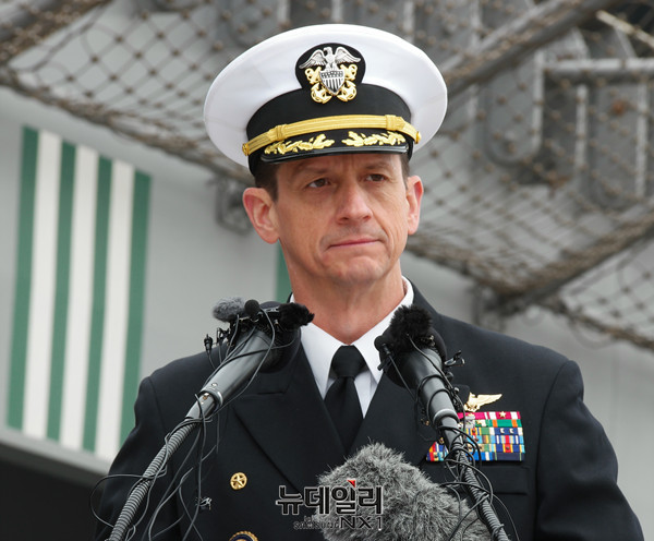 ▲ Gregory C. Huffman 함장 ⓒ 뉴데일리 정상윤