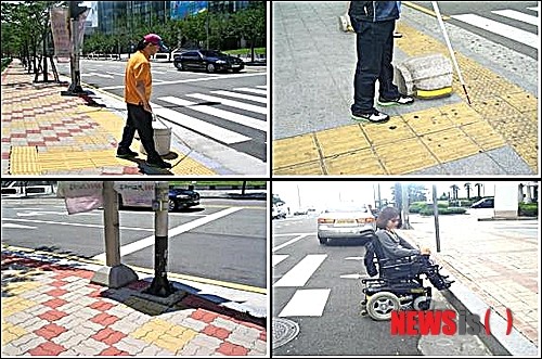 ▲ 서울시는 '보도상 장애인 안전시설'을 2018년까지 단계적 정비한다고 지난 15일 밝혔다. ⓒ뉴시스