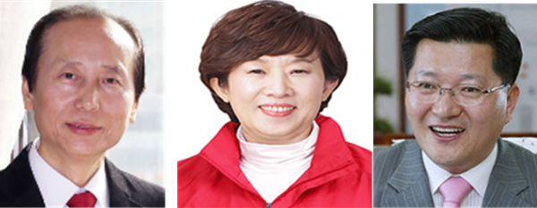 ▲ ⓒ사진은 좌로부터 김신호,민병주,진동규 예비후보 선거사무소