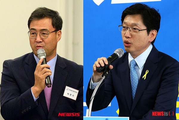 ▲ 오는 4.13 총선에서 경남 김해을 선거에 나서는 새누리당 이만기 당협위원장과 더불어민주당 김경수 지역위원장. ⓒ뉴시스 DB