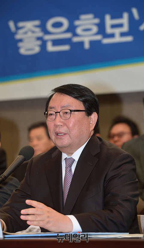 ▲ 운동본부 소개하는 이갑산 범시민사회단체연합 상임대표 ⓒ뉴데일리 정상윤