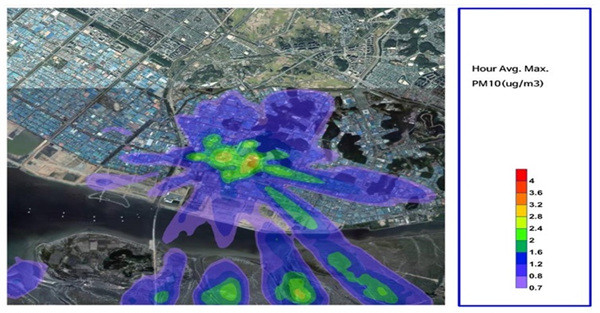 ▲ CALPUFF 모델링 예시. ⓒ인천시