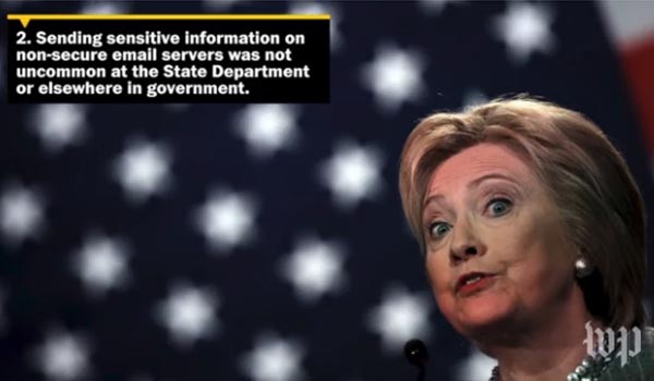 ▲ 힐러리 클린턴 前국무장관의 '이메일 스캔들' 수사를 맡고 있는 美연방수사국(FBI)은 현재 50여 명의 특수요원들이 사건을 수사 중이라고 밝혔다. 사진은 '워싱턴포스트'가 제작한 '이메일 스캔들' 관련 영상뉴스. ⓒ美워싱턴포스트 보도화면 캡쳐