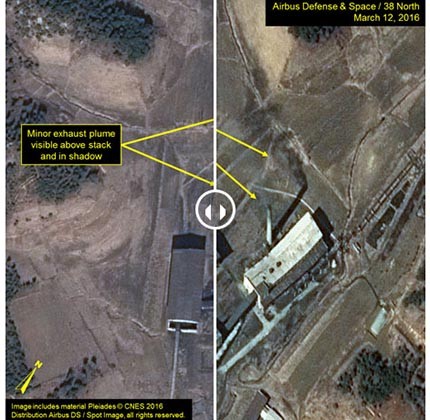 ▲ 美'38노스'가 공개한 北영변 핵시설의 사진. 왼쪽이 과거, 오른쪽이 최근이다. ⓒ38노스 홈페이지 캡쳐