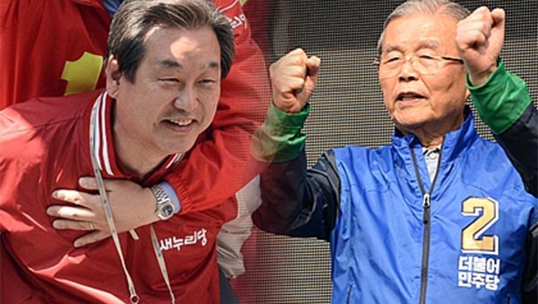 ▲ 총선을 일주일 앞둔 여야의 발걸음이 점점 더 빨라지고 있다. 사진은 지난 3일 여야 대표의 유세 모습. ⓒ뉴시스. 무단전재 및 재배포 금지.