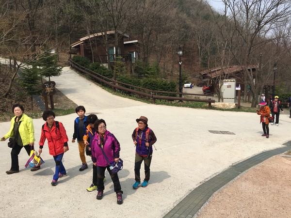 ▲ 등산객들이 좌구산을 오르고 있다.ⓒ증평군