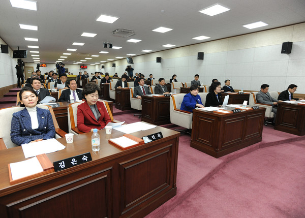 ▲ 청주시의회 제16회 임시회 개회 모습.ⓒ청주시