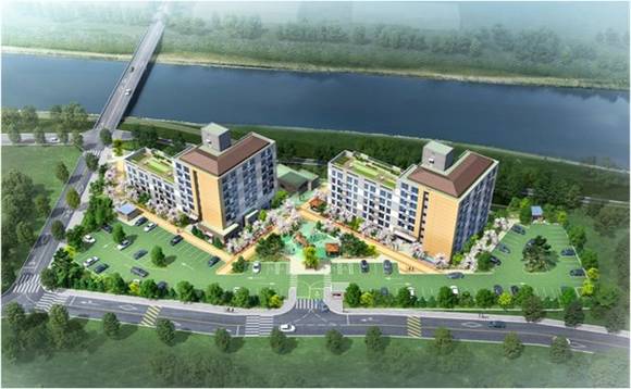 ▲ 충북 괴산 동부지구 마을정비형 공공주택 조감도.ⓒ국토부