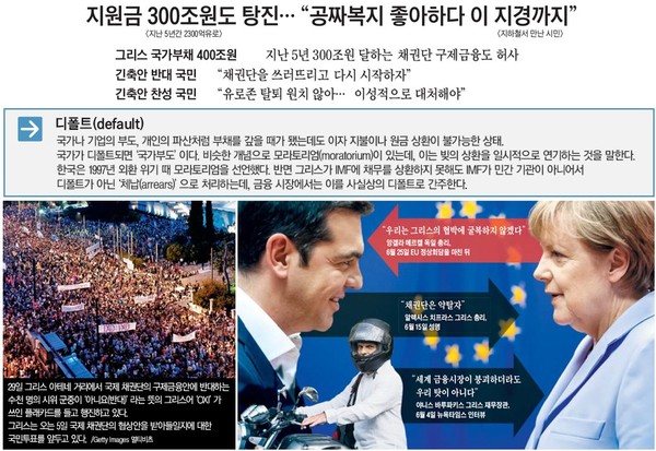 ▲ 400조원 빚더미에 파산하는 그리스. ⓒ조선일보 인포그래픽스