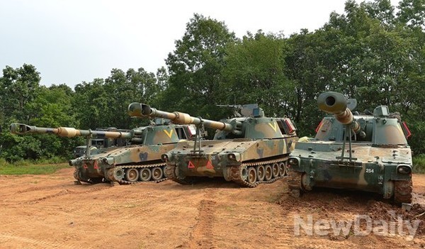 ▲ K-55 자주포 모습. ⓒ뉴데일리 DB