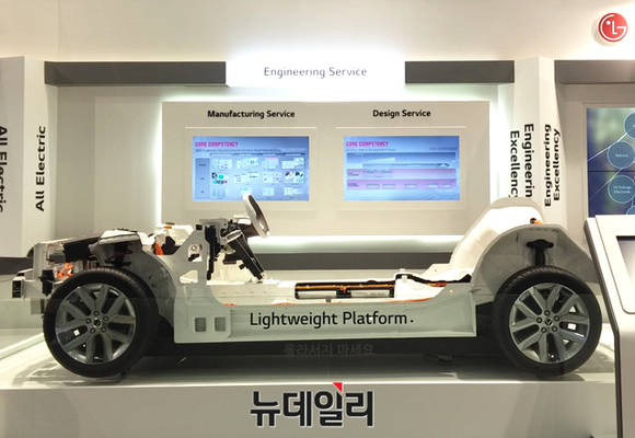 ▲ LG전자의 전기차 플랫폼 모습. ⓒLG전자