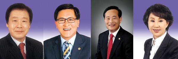 ▲ 10대 경북도의회 후반기 의장직에 이름이 오르내리는 김응규, 박성만, 장대진, 한혜련 도의원(왼쪽부터)ⓒ도의회 제공