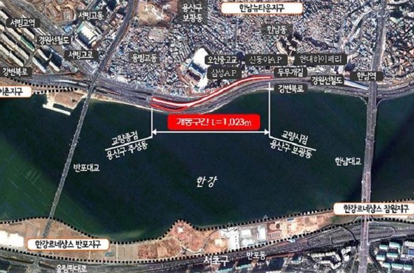 ▲ 서빙고 고가교와 강변북로가 만나는 지점.  ⓒ 서울시 제공