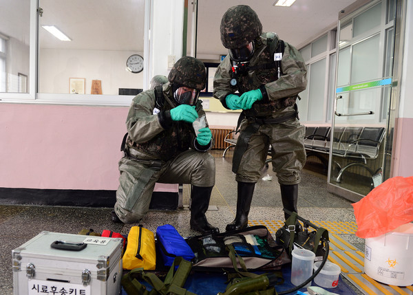 ▲ 공군 제16전투비행단은 지난 27일 민·관·군·경 합동 우발상황 대응훈련을 실시했다.ⓒ예천군 제공