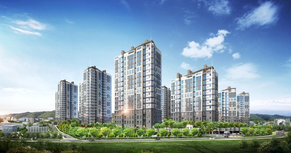 ▲ 대구혁신도시에 한국토지주택공사(LH)가 10년 공공임대를 5월에 공급한다. 사진은 대구혁신도시A-7블록 투시도.ⓒLH 대경본부 제공