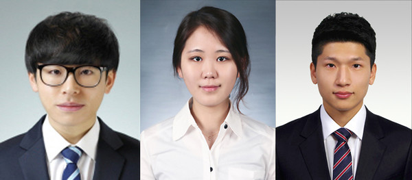 ▲ 한국교통대 장대훈(왼쪽에서부터), 양아연, 임창익씨.ⓒ한국교통대