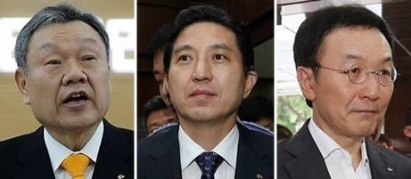 ▲ 왼쪽부터 어윤대 전 회장, 임영록 전 회장, 이건호 전 은행장. ⓒ연합뉴스