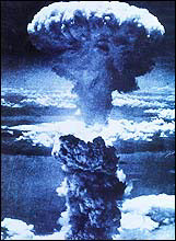▲ 1945년 8월9일 일본 나가사키에 원자폭탄이 투하된 모습. ⓒ조선일보 DB