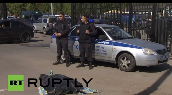 ▲ ▲ 러시아 모스크바 외곽 집단 난투극 발생 현장 자료사진ⓒ러시아 RT중계 영상 캡쳐.