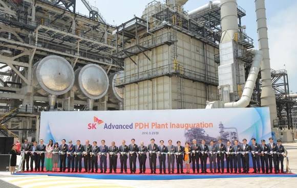 ▲ SK가스, 사우디·쿠웨이트 석화사가 합작으로 설립한 회사인 SK어드밴스드의 프로판 탈수소화 공장이 23일 완공식을 가졌다.ⓒSK가스