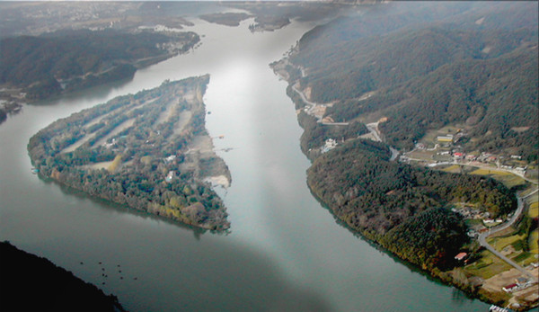 ▲ 하늘에서 본 남이섬.(자료사진)