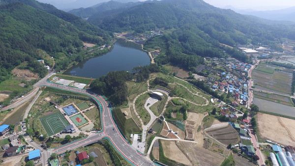 ▲ 국립 한국문학관 옥천 후보지 항공촬영 모습.ⓒ옥천군