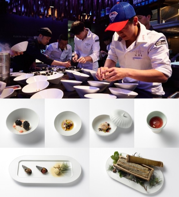 ▲ 흰 조리복 좌측부터 강민구, 최현석, 임정식 셰프ⓒ코리아 엔와이씨 디너스