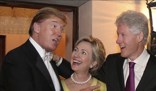 ▲ 2015년 美언론에 공개된, 2006년 트럼프의 결혼식 당시 트럼프와 힐러리 부부의 모습. ⓒ美현지언론 공개사진 캡쳐