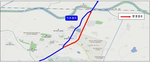 ▲ 시내버스 803번 변경 노선도.ⓒ경산시 제공