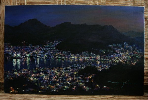 ▲ 옷칠 미술가 하정선 작품 '통영야상곡'