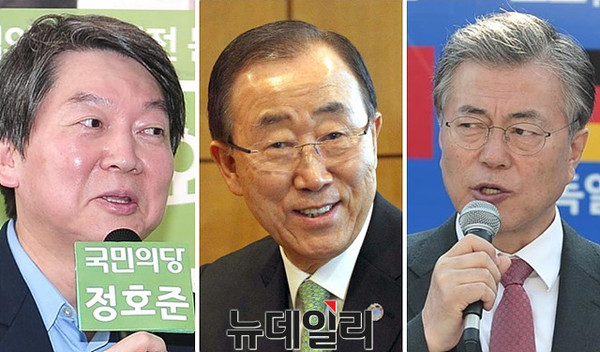 ▲ 여론조사 세부 내역을 살펴보면, 무당층에서는 오차범위 내에서 국민의당 안철수 대표가 더불어민주당 문재인 전 대표에 비해 앞서는 결과가 다수 나타났다. ⓒ그래픽=뉴데일리 정도원 기자