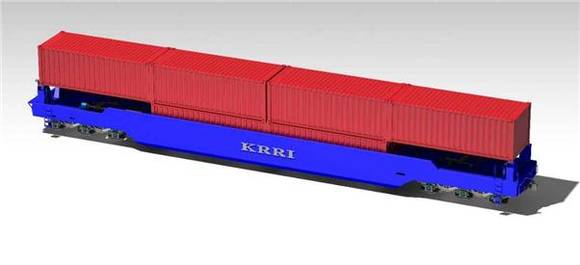 ▲ 한국형 이단적재열차.ⓒ코레일