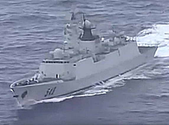 ▲ 중국 해군 장카이(江凱)급 프리킷함 자료사진으로 기사 내용과는 무관함.ⓒ유튜브 영상 캡쳐.