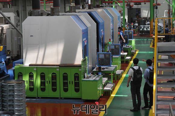 ▲ 현대엘리베이터 이천 공장 내부.ⓒ뉴데일리