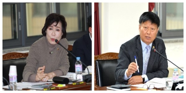 ▲ 충북도의회 김양희 의원(왼쪽)과 강현삼 의원.ⓒ충북도의회