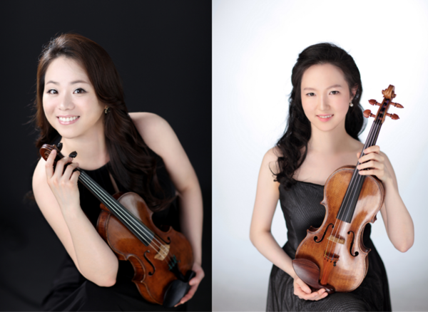 ▲ 사진좌측이 바이올리니스트인이정화씨(대전보건대교수)와 김근화씨(우측, 청주시립교향악단 부수석).ⓒ대전예술기획